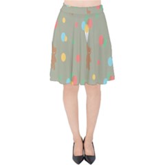 Bear 1 Velvet High Waist Skirt by nateshop