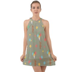 Bear 1 Halter Tie Back Chiffon Dress by nateshop