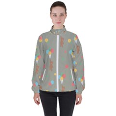 Bear 1 Women s High Neck Windbreaker by nateshop