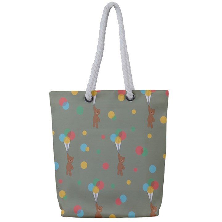 Bear 1 Full Print Rope Handle Tote (Small)