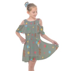 Bear 1 Kids  Shoulder Cutout Chiffon Dress by nateshop