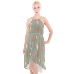 Bear 1 High-low Halter Chiffon Dress  by nateshop