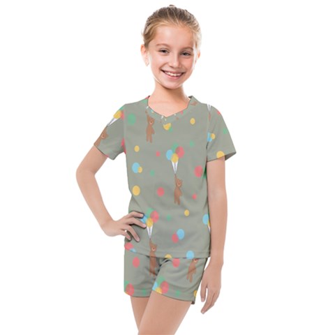 Bear 1 Kids  Mesh Tee And Shorts Set by nateshop