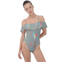 Bear 1 Frill Detail One Piece Swimsuit by nateshop