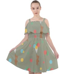 Bear 1 Cut Out Shoulders Chiffon Dress by nateshop