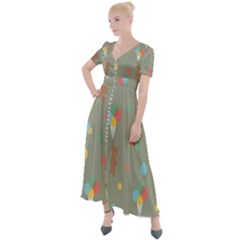 Bear 1 Button Up Short Sleeve Maxi Dress