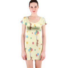 Bear 2 Short Sleeve Bodycon Dress by nateshop