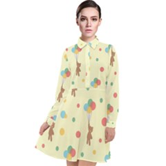 Bear 2 Long Sleeve Chiffon Shirt Dress by nateshop