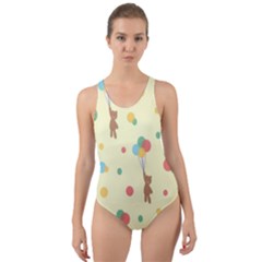 Bear 2 Cut-out Back One Piece Swimsuit by nateshop