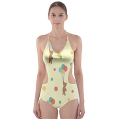 Bear 2 Cut-out One Piece Swimsuit by nateshop