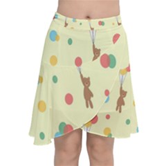 Bear 2 Chiffon Wrap Front Skirt by nateshop