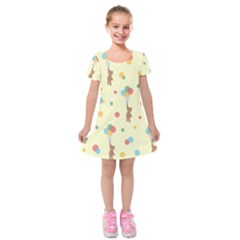 Bear 2 Kids  Short Sleeve Velvet Dress by nateshop