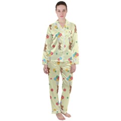 Bear 2 Satin Long Sleeve Pajamas Set by nateshop