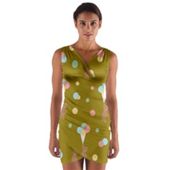 Bear 3 Wrap Front Bodycon Dress by nateshop