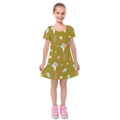 Bear 3 Kids  Short Sleeve Velvet Dress by nateshop