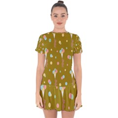 Bear 3 Drop Hem Mini Chiffon Dress by nateshop