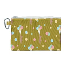 Bear 3 Canvas Cosmetic Bag (large) by nateshop