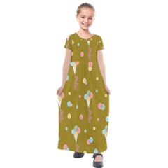 Bear 3 Kids  Short Sleeve Maxi Dress by nateshop