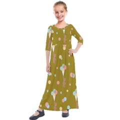 Bear 3 Kids  Quarter Sleeve Maxi Dress by nateshop