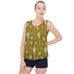 Bear 3 Bubble Hem Chiffon Tank Top by nateshop