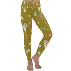 Bear 3 Kids  Lightweight Velour Classic Yoga Leggings by nateshop