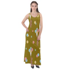 Bear 3 Sleeveless Velour Maxi Dress by nateshop