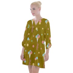 Bear 3 Open Neck Shift Dress by nateshop