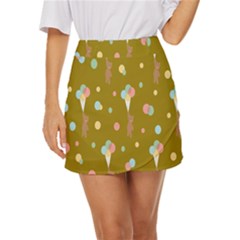 Bear 3 Mini Front Wrap Skirt by nateshop