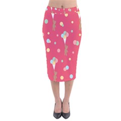 Bear 4 Velvet Midi Pencil Skirt by nateshop