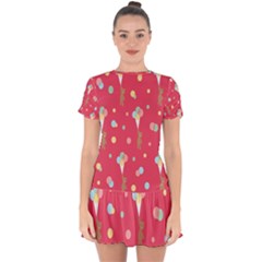 Bear 4 Drop Hem Mini Chiffon Dress by nateshop