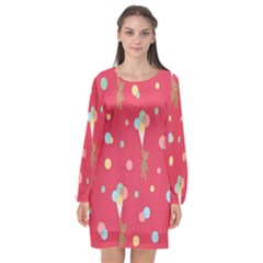 Bear 4 Long Sleeve Chiffon Shift Dress  by nateshop