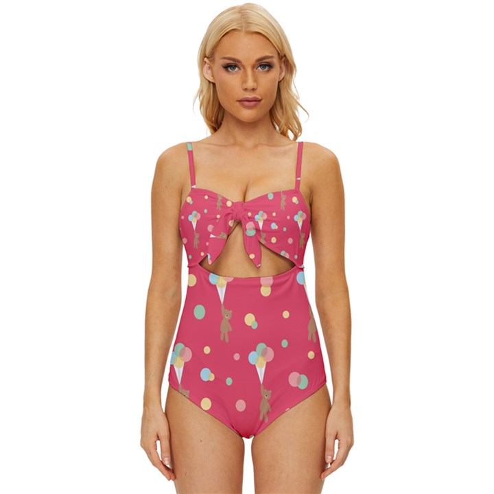 Bear 4 Knot Front One-Piece Swimsuit