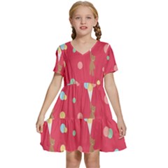 Bear 4 Kids  Short Sleeve Tiered Mini Dress by nateshop