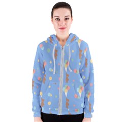 Bear 5 Women s Zipper Hoodie by nateshop