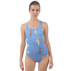 Bear 5 Cut-out Back One Piece Swimsuit by nateshop