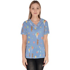 Bear 5 Women s V-neck Scrub Top by nateshop