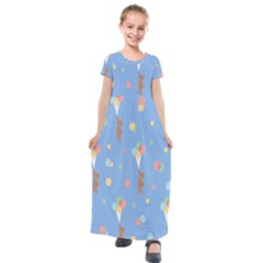 Bear 5 Kids  Short Sleeve Maxi Dress by nateshop