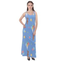 Bear 5 Sleeveless Velour Maxi Dress by nateshop