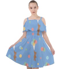 Bear 5 Cut Out Shoulders Chiffon Dress by nateshop