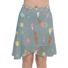 Bear 7 Chiffon Wrap Front Skirt by nateshop