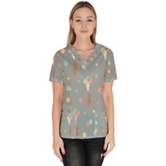 Bear 7 Women s V-neck Scrub Top by nateshop