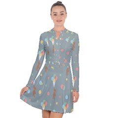 Bear 7 Long Sleeve Panel Dress by nateshop