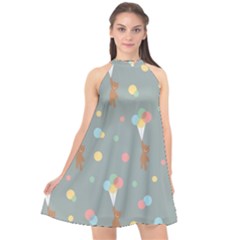 Bear 7 Halter Neckline Chiffon Dress  by nateshop