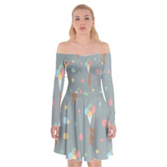 Bear 7 Off Shoulder Skater Dress