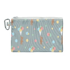 Bear 7 Canvas Cosmetic Bag (large) by nateshop