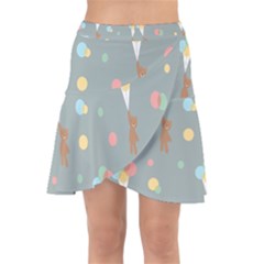 Bear 7 Wrap Front Skirt by nateshop