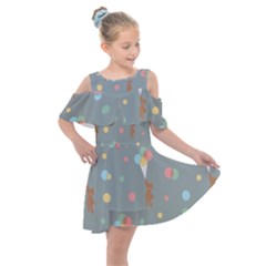 Bear 7 Kids  Shoulder Cutout Chiffon Dress by nateshop