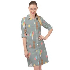 Bear 7 Long Sleeve Mini Shirt Dress by nateshop