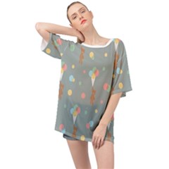 Bear 7 Oversized Chiffon Top by nateshop