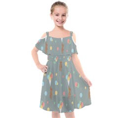 Bear 7 Kids  Cut Out Shoulders Chiffon Dress by nateshop